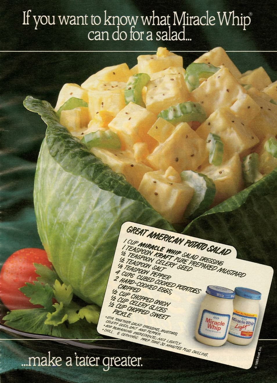 potato salad with miracle whip recipe - If you want to know what Miracle Whip can do for a salad... Great American Potato Salad Cup Miracle Whip Salad Dressing Iteaspoon Kraft Pure Prepared Mustard 12 Teaspoon Celery Seed 12 Teaspoon Salt 18 Teaspoon Pepp